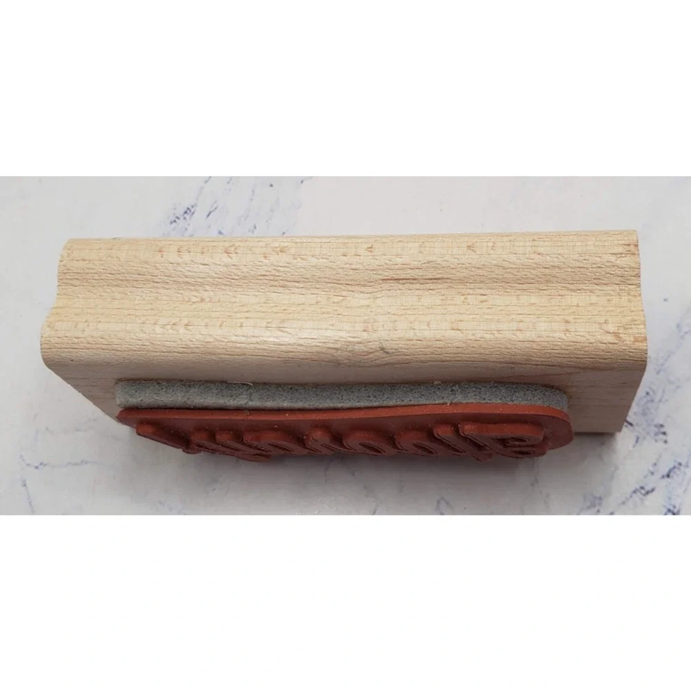 Hooray! Cursive Script Wood Mounted Rubber Border Stamp